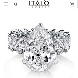 Pear Cut Engagement Ring Unique Engagement Ring With Eternity Shank